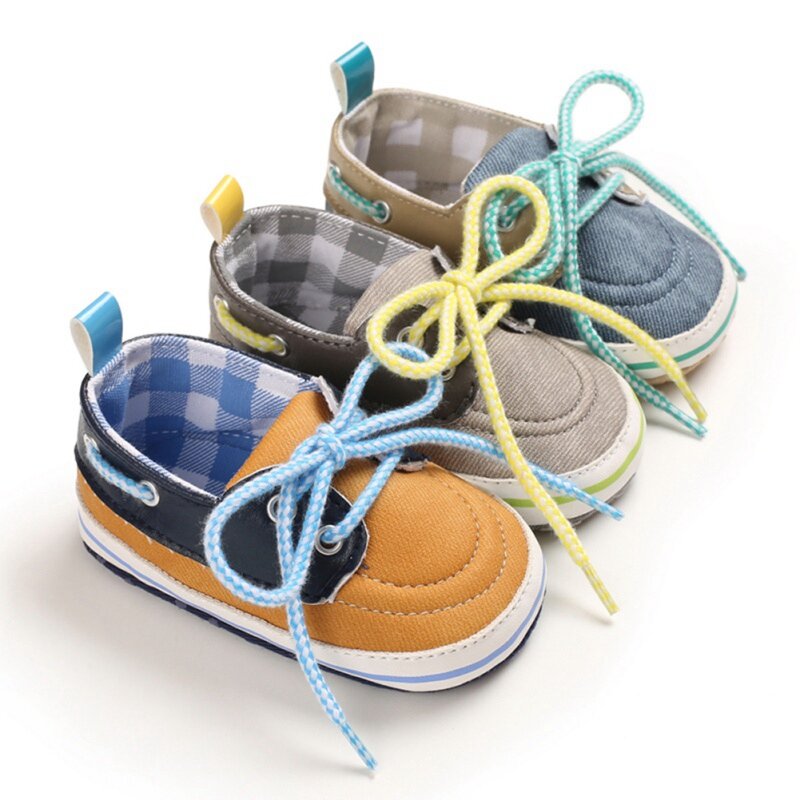 เด็กทารกรองเท้าผสมสีรองเท้าผ้าใบผ้าฝ้ายSoft SoleทารกแรกเกิดแรกWalkers