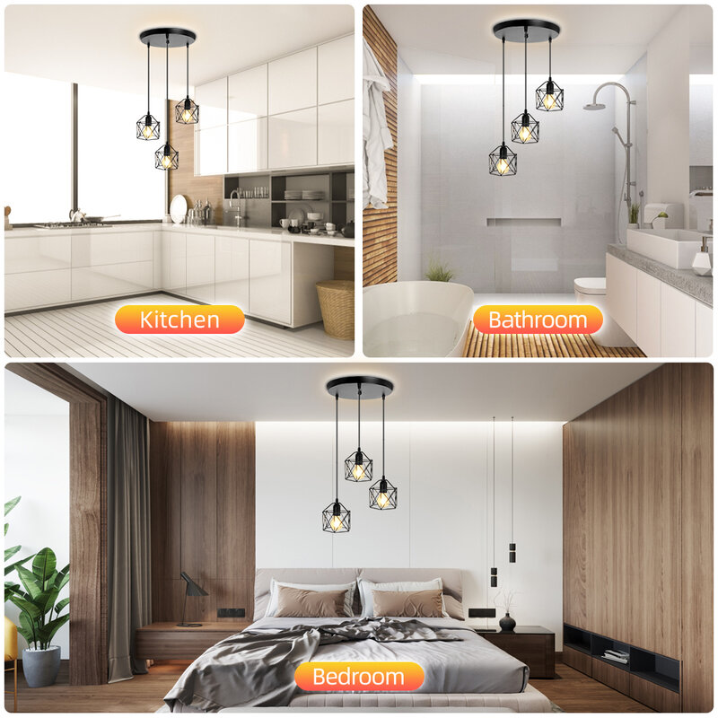 Светодиодный подвесной светильник для столовой, светильник на потолок, комнатная Потолочная люстра, скандинавский декор, 3 лампы E27