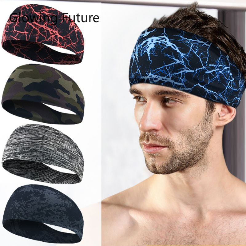 Sports Head Bands for Men Perspiration Zone Lycra Breathable Running Cycling Yoga Dance Fitness Mens Headband