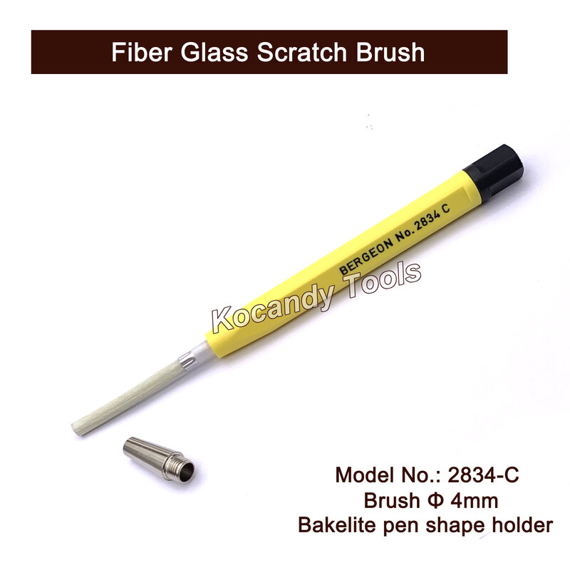 No.2834-C Bergeon Fiber Glas Kras Borstel Pen Vorm Voor Horlogemaker Scrach Remover Tool