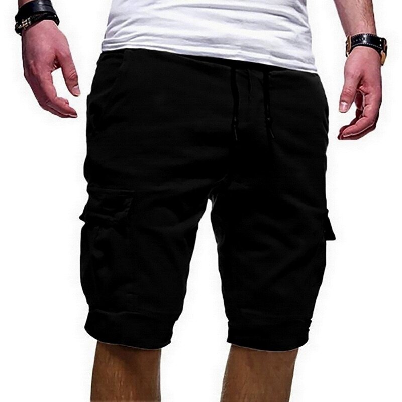 Calções masculinos shorts de carga verde verão bermudas masculino com aba bolsos jogger shorts casual trabalho do exército calças táticas 2021