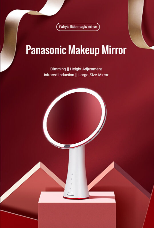 Зеркало для макияжа Panasonic со светодиодсветильник кой, туалетное зеркало, светильник для красоты, инструменты для красоты, заполнясветильни...