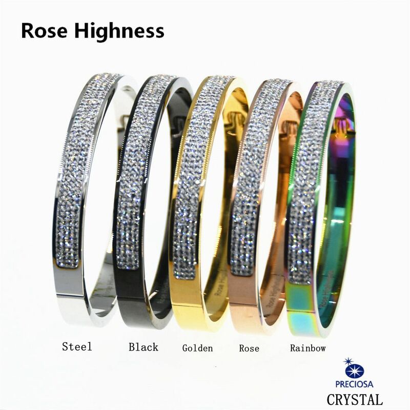الفولاذ المقاوم للصدأ Ms أساور السيدات اكسسوارات عالمية مجموعة مع 260 الماس مجموعة متنوعة من الألوان المتاحة