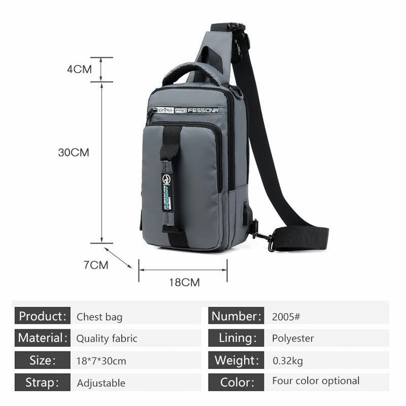 2021 New Travel Chest Bag Multifunction Crossbody Bags for Men Anti-theft Shoulder Messenger Bags Male Waterproof Short Trip Bag