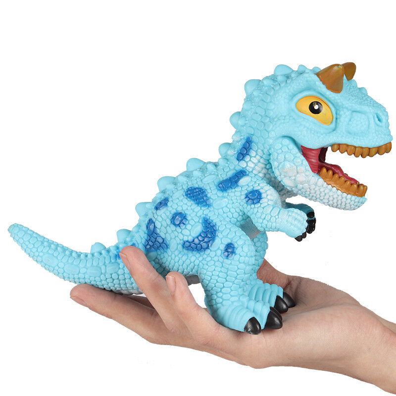 Model gumowy dla dzieci Model dinozaura Hollow tyranozaur Triceratops spuchnięta głowa naciśnij dźwiękowa zabawka dla dzieci ulubione prezenty