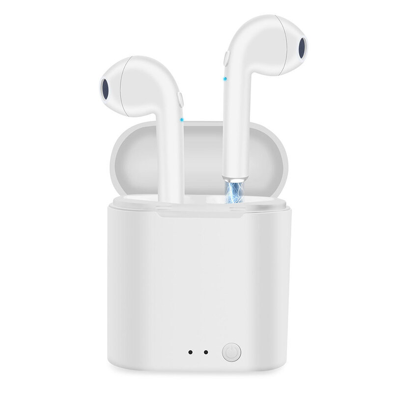 Auriculares deportivos i7s con cargador, auriculares inalámbricos con Bluetooth 5,0, caja para teléfonos inteligentes Android y Samsung