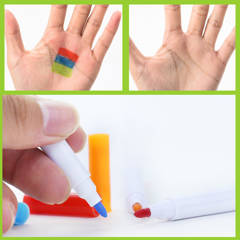 12 Pz/set Diversi Colori solubile in Acqua Liquida del Gesso Per Bambini Disegno A Penna Non-polvere Bordo di Gesso Pennarello Ufficio scuola Forniture