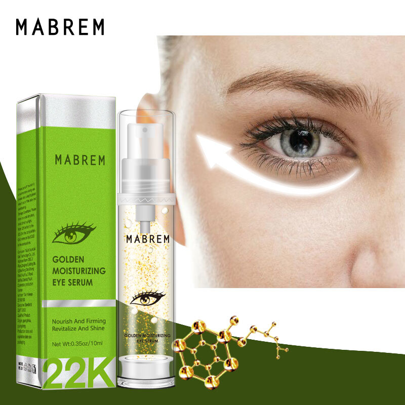 Crema de ojos con esencia dorada de 24K, blanqueadora, hidratante, antiedad, antiarrugas, cuidado de la piel, TSLM1