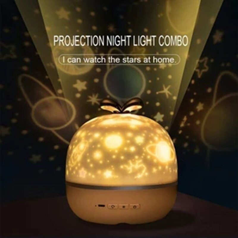 360 Rotation Starry Sky Projector Dream Children Starry Sky Instrument Projector Lamp Music Night Light Music Box