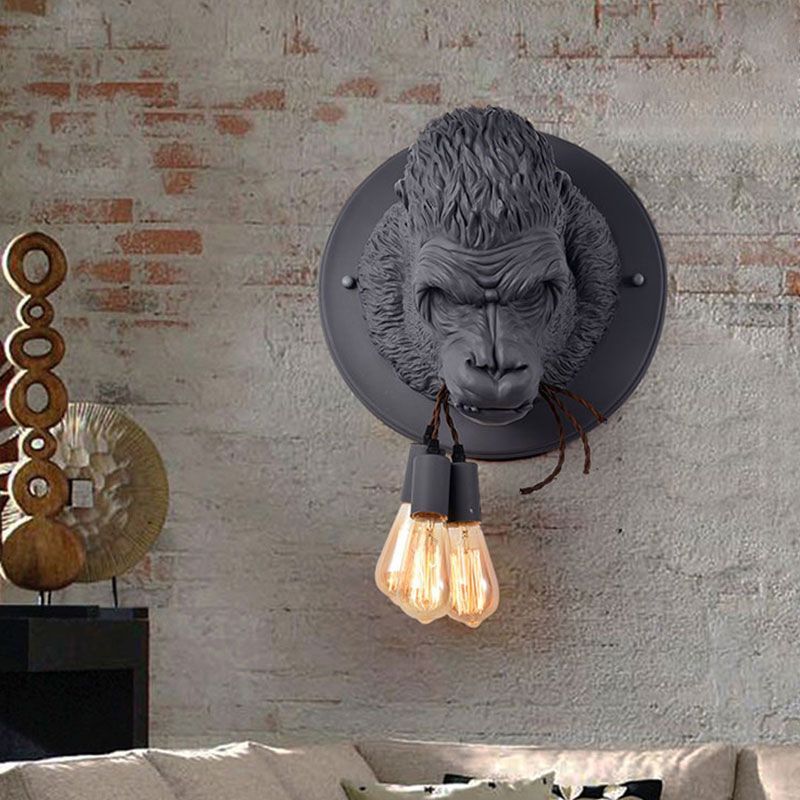 Po nowoczesne kreatywny projekt Gorilla pokój kinkiet proste jadalnia sypialnia wzornictwa przemysłowego kinkiet