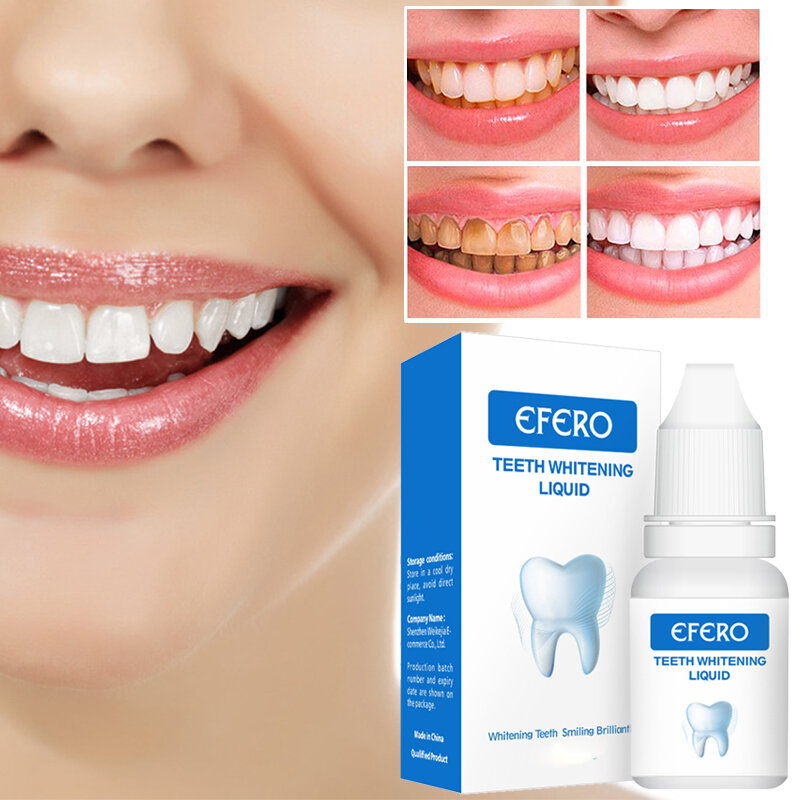 Efero dentes branqueamento essência soro em pó higiene oral limpeza remover manchas de placa respiração fresca higiene oral dental ferramentas