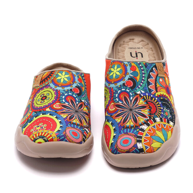 UIN damskie pantofle podróżne lekkie domowe wsuwane buty Walking sztuka codzienna malowane buty podróżne wakacje Blossom
