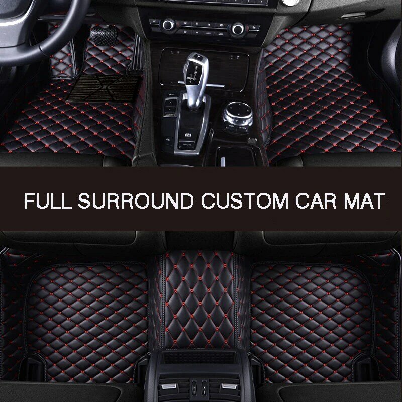 Alfombrilla de cuero personalizada para el interior del coche, accesorio envolvente para HYUNDAI Kona Tucson Santa(5 asientos)