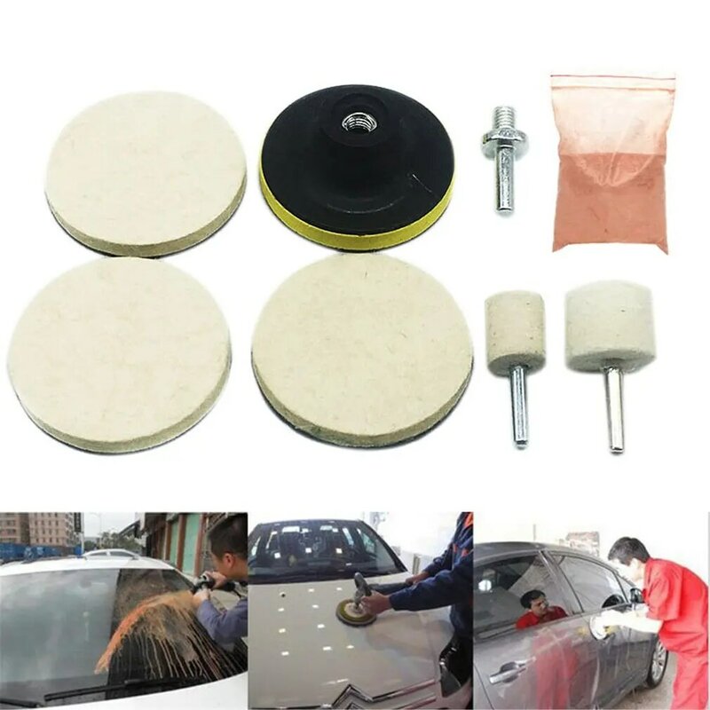 Kit de polissage de pare-brise de voiture, 8 pièces, pratique, dissolvant de vitres de voiture, outil de réparation des rayures