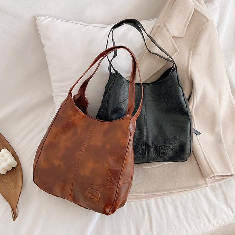 Bolsa de mão feminina de luxo couro do plutônio senhoras bolsas zíper & ferrolho bolsas de ombro moda grande capacidade feminina sacos casuais