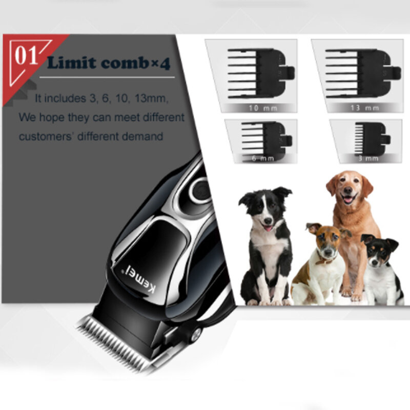 Oplaadbare Professionele Hond Haar Trimmer Voor Kat Geluidsarme Elektrische Tondeuse Grooming Scheerapparaat Cut Machine Set 100-240V