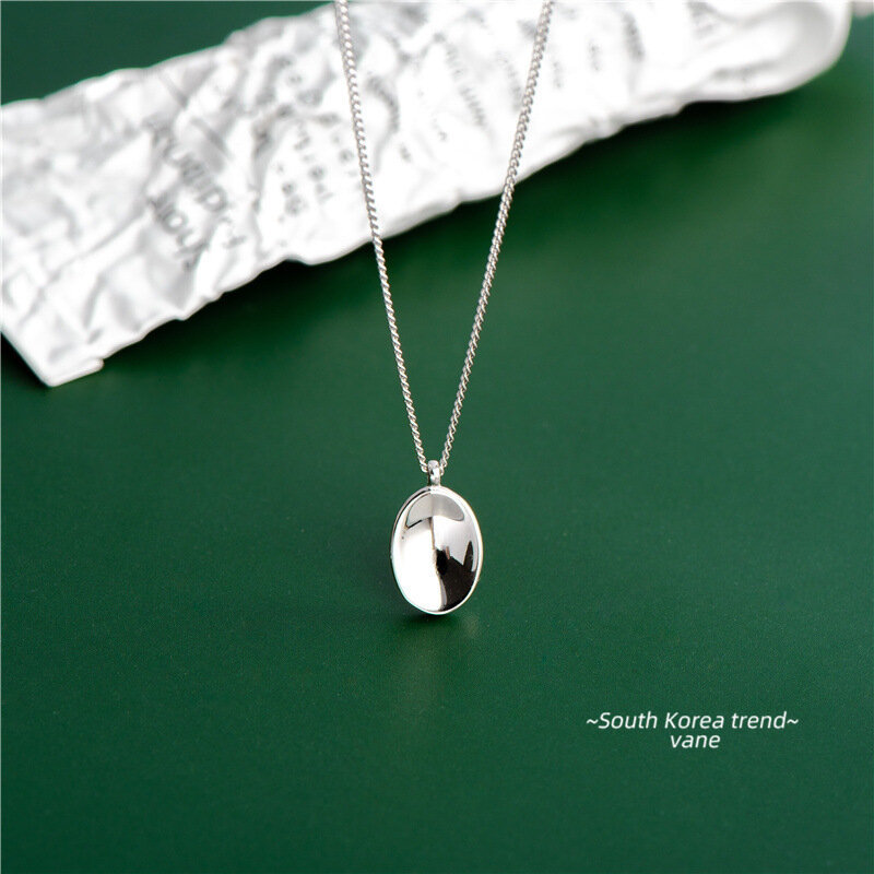 Sodrov 925 prata esterlina colar para as mulheres estilo criativo côncavo oval pingente colar de alta qualidade prata 925 jóias