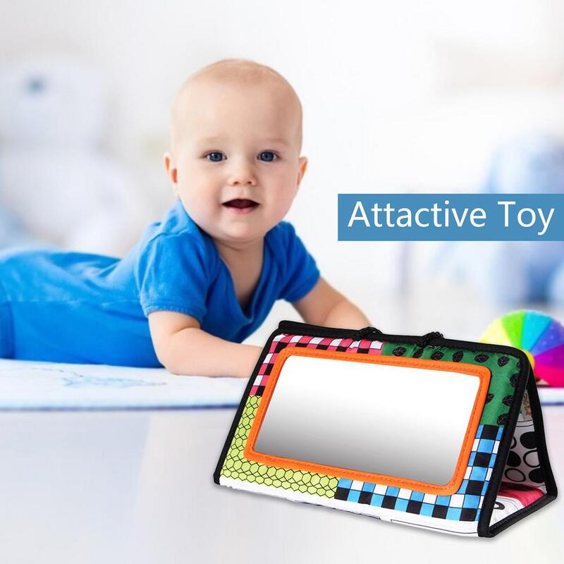 Mainan Cermin Ajaib Bayi Kaca Spion Liontin Dapat Dilipat Mainan Teether Dekorasi Menyenangkan Cermin Latihan Penglihatan Bayi Mainan Kerincingan Bayi Mewah