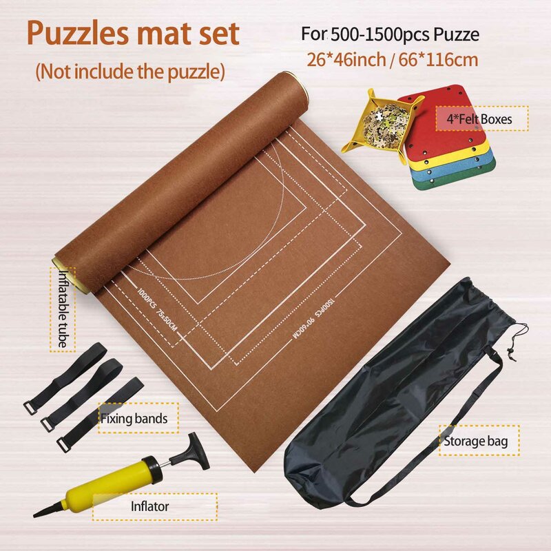 Profesional Puzzle Roll Mat Selimut Felt Mat Hingga 1500/2000/3000 Buah Aksesori Puzzle Portabel Travel Storage Bag