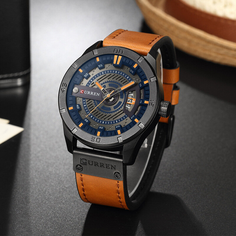 Man Luxury Watch Brand CURREN Men Military Sports Watches Men's Quartz Date Clock Casual Leather Wrist Watch Relogio Masculino