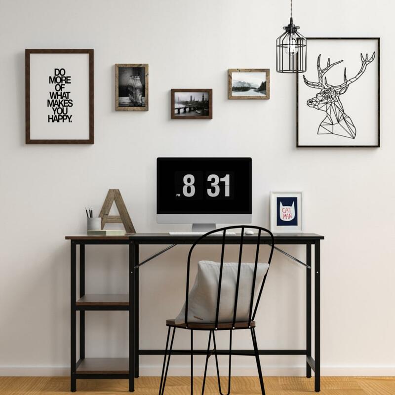 Escritorio pequeño para oficina y hogar, mesa de estudio con estantes de almacenamiento, PC Simple moderna con tablero de empalme