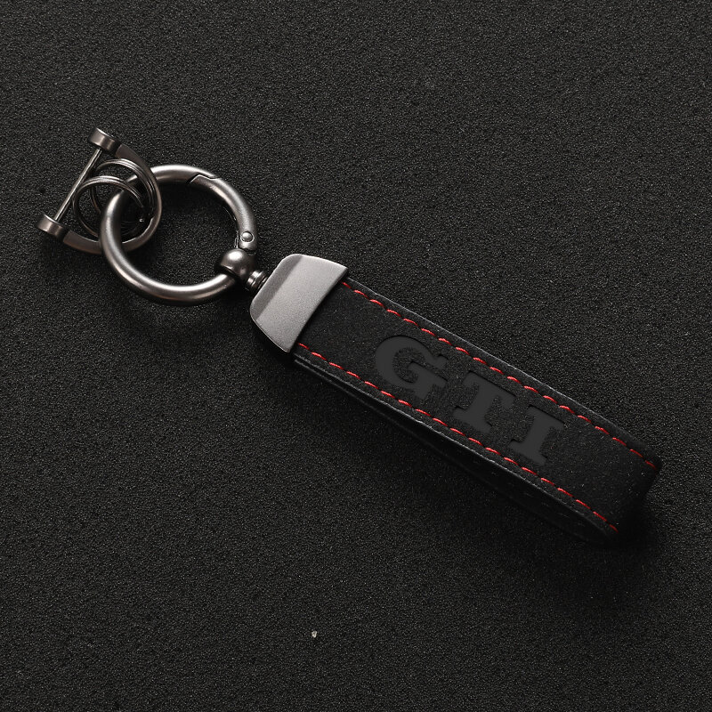 New Leather Keychain With GTI LOGO Customize Fine Gift Key Ring For Polo Golf R400 TCR MK2 MK4 MK5 MK6 MK7