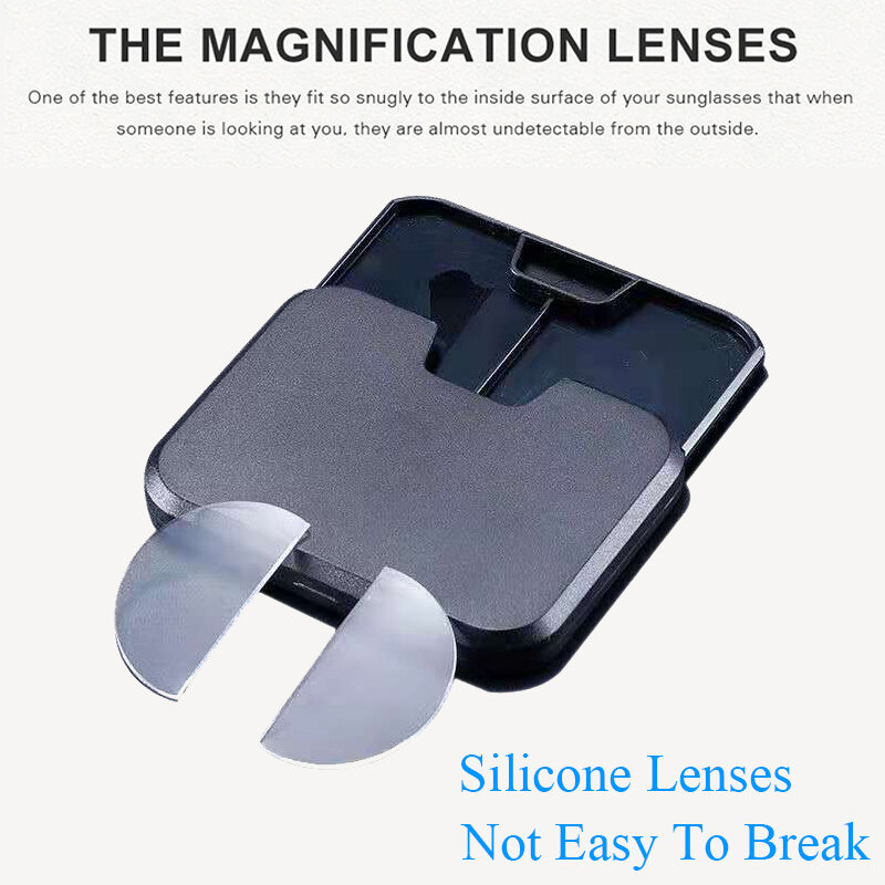 EIDEHU Liquid Silicone Bifocal Reading Lens 2 Pcs Stick-on Presbyopic Lenses Magnification Reusable Bifocal Lenses 1.0 2.0 3.0