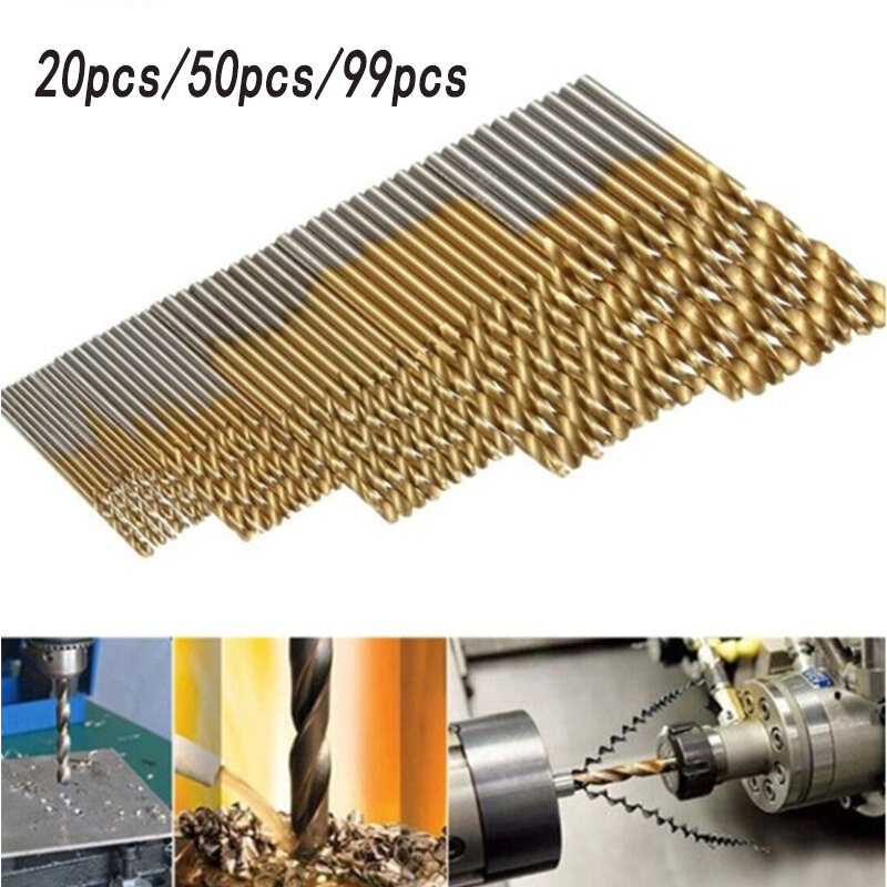 20/50 pcs HSS twist drill bit with straight shank high speed steel HSS drill sets for wood plastic and aluminum