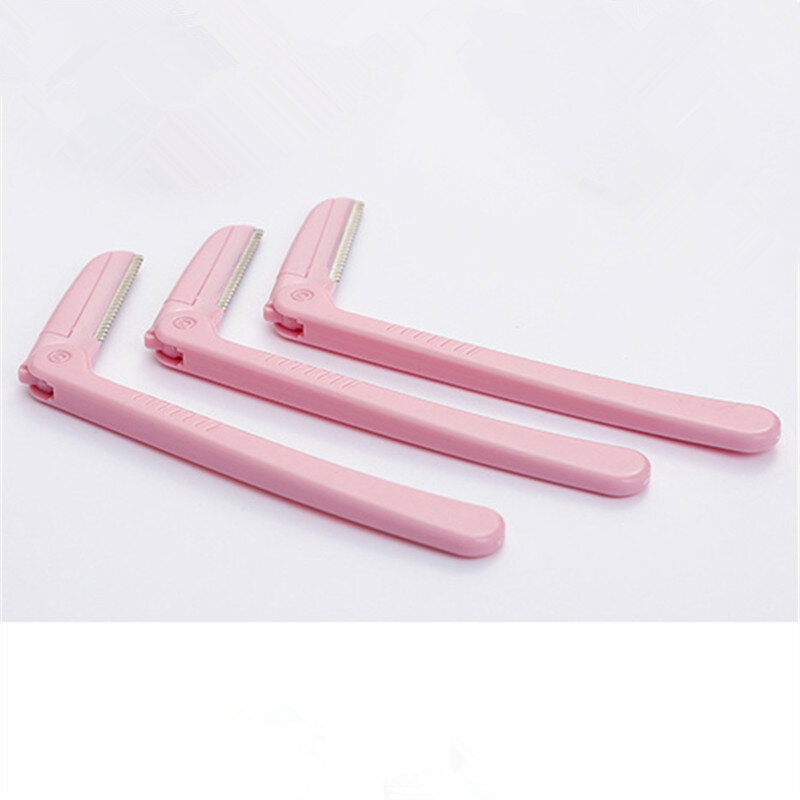 3Pcs/Set Pink Facial Eyebrow Trimmer Armpit Hair Razor Beauty Face Eye brow Shaper Shaver Stainless Steel Blades Makeup Tools