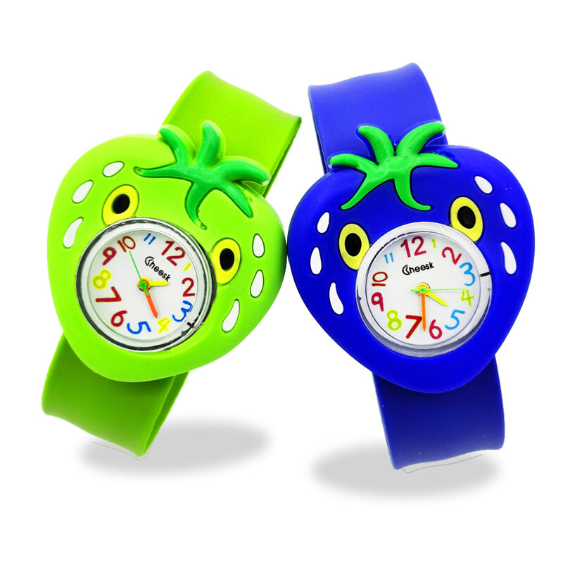 พืชสีเขียวของเล่นเด็กนาฬิกาเด็กควอตซ์นาฬิกาข้อมือซิลิโคนนาฬิกาเด็กของขวัญวันเกิดสำหรั...