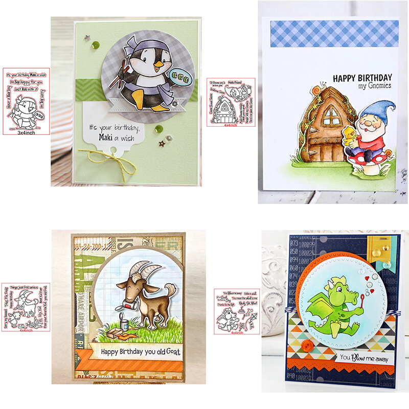 Briefmarken Große Camp Heißer-verkauf Tier Lebensmittel Mit Gute Wort Transparent Klar Briefmarken für DIY Scrapbooking Karten Handwerk 2019 neue