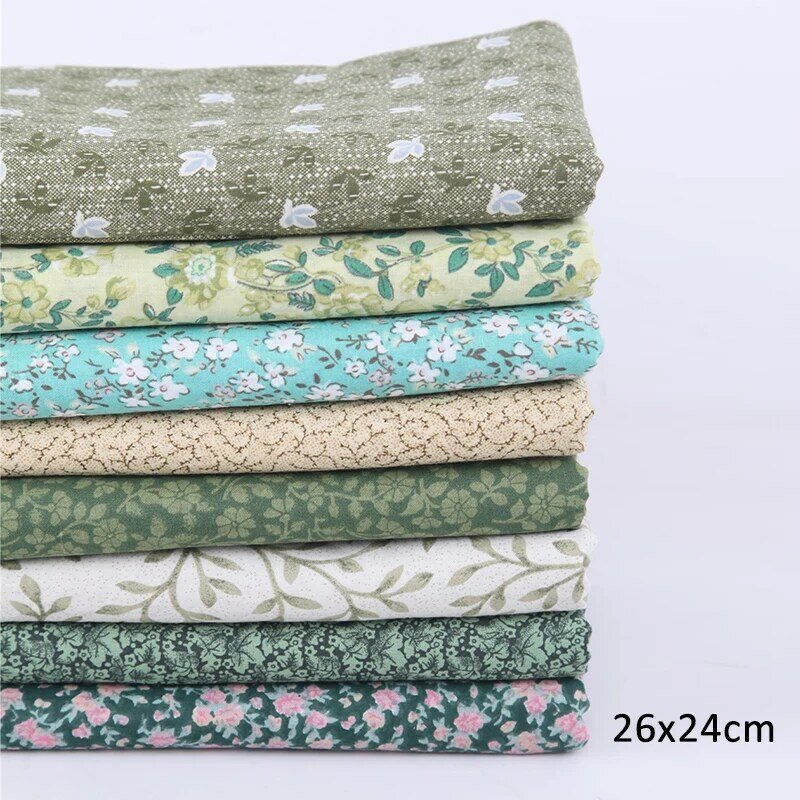 Multi Purpose 8Pcs/Set Cotton Fabric 26*24cm DIY Sewing Craft Nice Gift for Household Floral Patrern Patchwork Cloth Retro Style