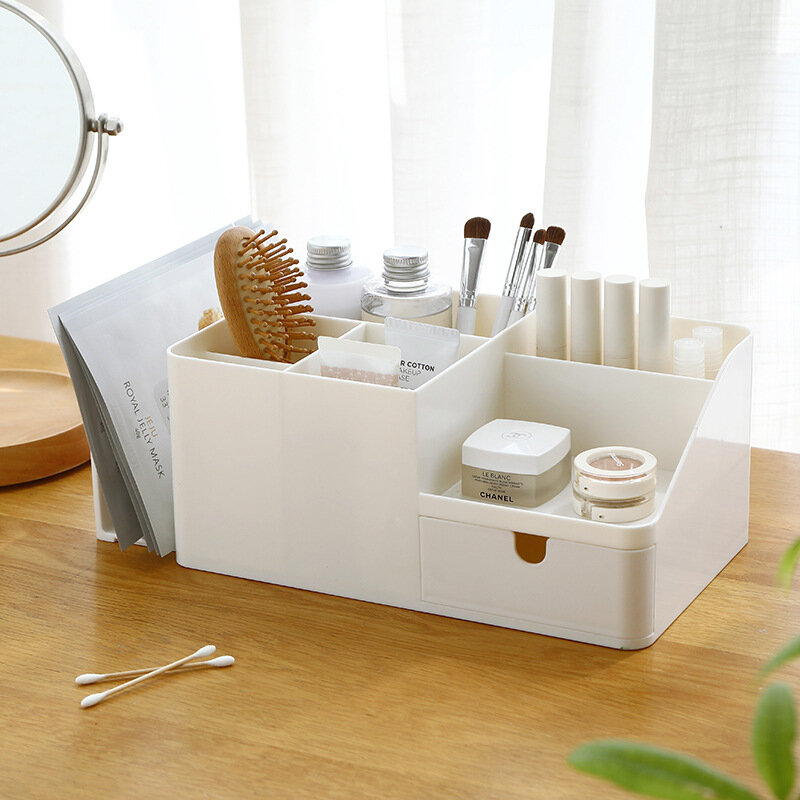 NEW New ABS Desk Office Organizer Bins Storage Holder Desktop Pencil Pen Sundries Stretchable Box Stationery Office School