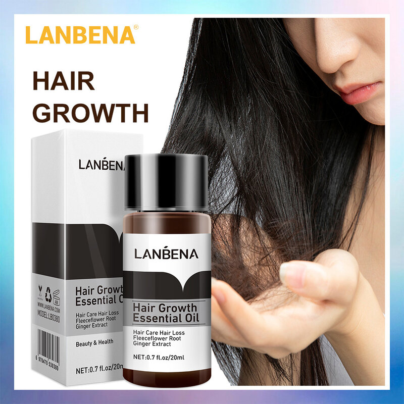 Lanbena rápido poderoso crescimento do cabelo produtos essência tratamento de óleo essencial que impede a perda de cabelo cuidados capilares andrea 20ml