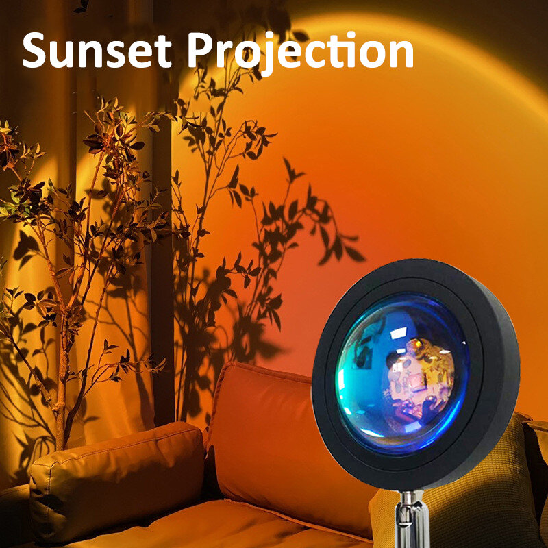 Projecteur lumineux rotatif à 270 °, éclairage de nuit, diffusion en direct, éclairage d'ambiance, arc-en-ciel, décoration pour chambre à coucher