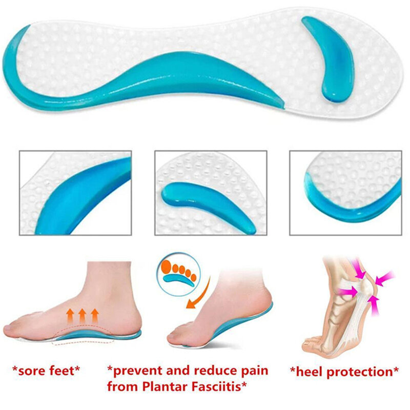 Silicone Gel Pads Arch Metatarsal Support Massage Non-Slip High-Heels Insoles Silicone Material Design Breathable Soft