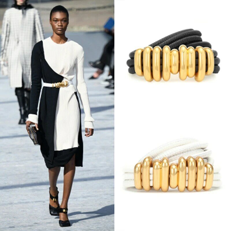 Nuleez – ceinture à boutons en cuivre pour femmes, Corset étoile de mode populaire de luxe en cuir de mouton, réglable, argent, nouveau