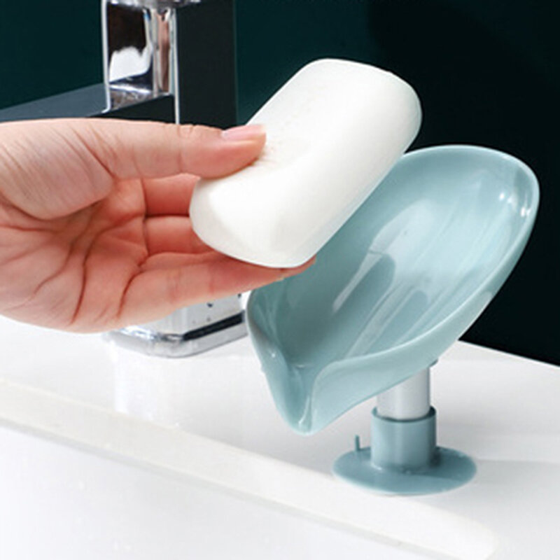 1PC Leaf Shape Soap Box Drain Soap Holder Box Bathroom Shower Soap Laundry Soap Holder Storage Bathroom Accessories Gadgets