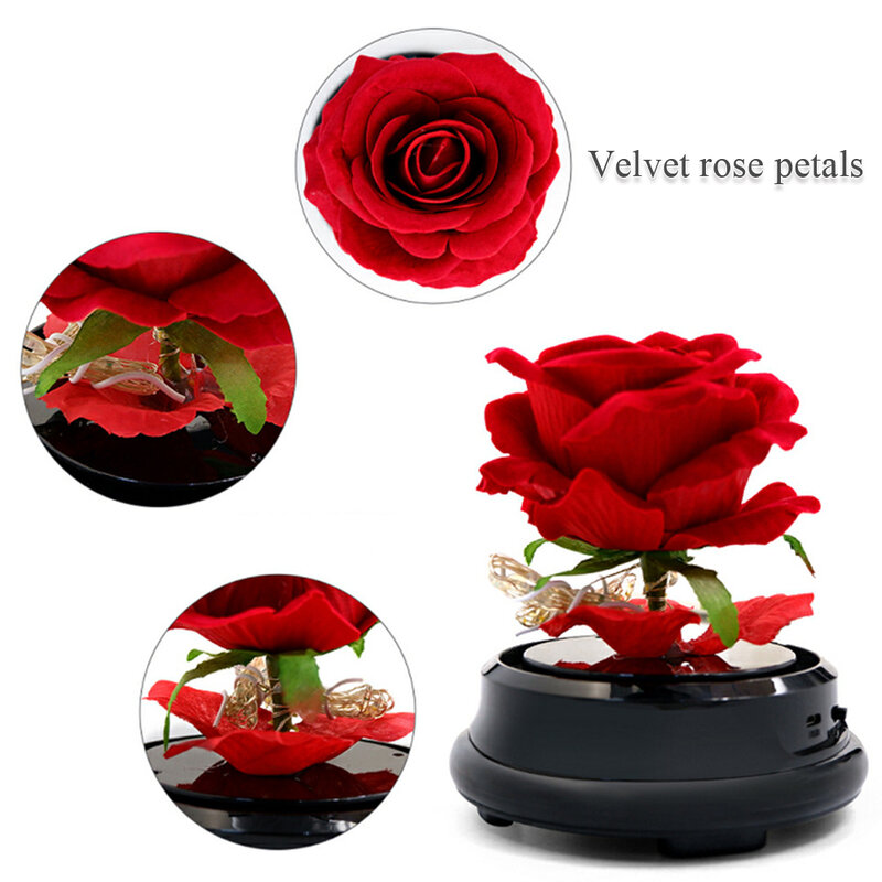 Led Glas Dome Forever Rose Red Rose Valentijnsdag Moederdag Speciale Romantische Gift Voor Vrienden Rozen