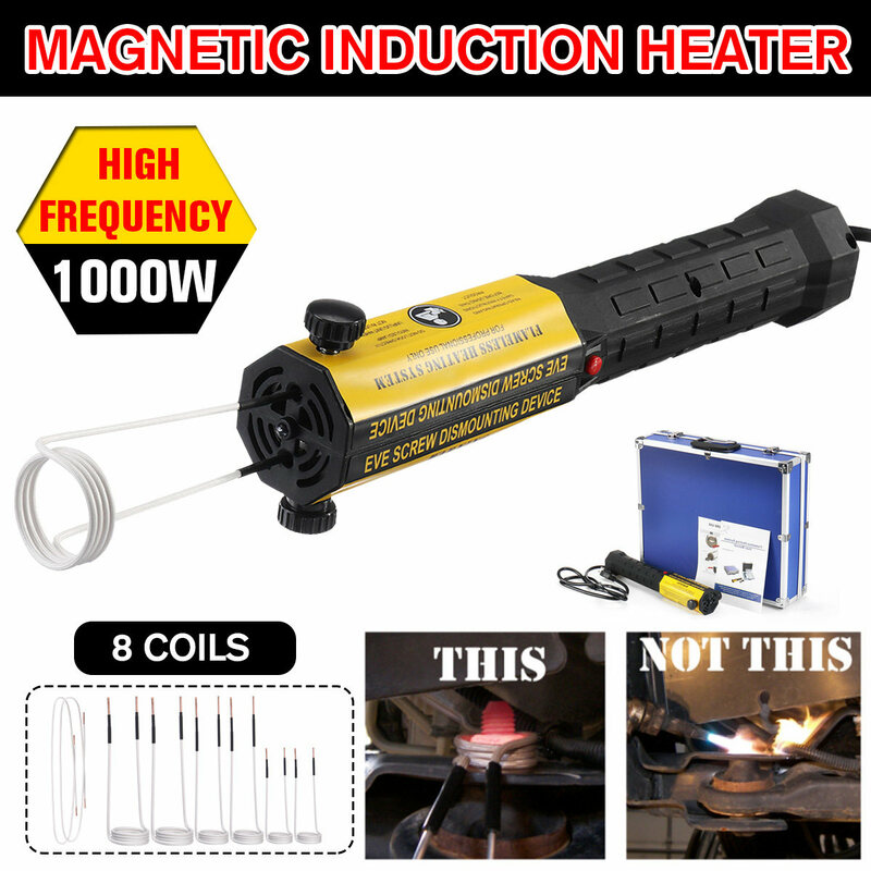 Aquecedor de indução magnética, kit com 8 ferramentas para remoção de calor, 220v/110v, aquecedor por indução sem chamas, desmontagem de carros