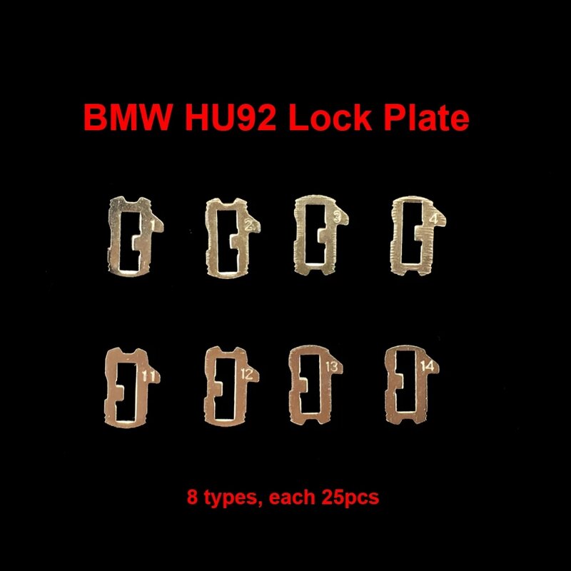 Chkj 200 pçs/lote 8 tipos hu92 placa de bloqueio do carro auto reed para bmw placa de bloqueio de bronze material reparação acessórios kits ferramenta