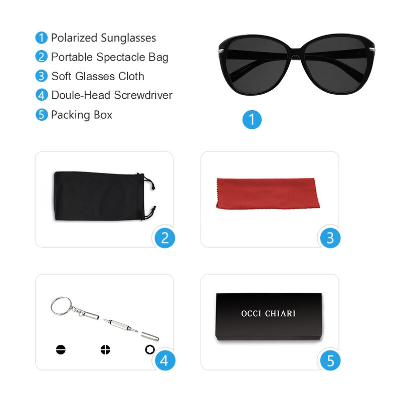 2021 occhiali da sole rotondi polarizzati donna Cat Eye Fashion Luxury Brand Designer occhiali da sole oversize tonalità Vintage per donna UV400
