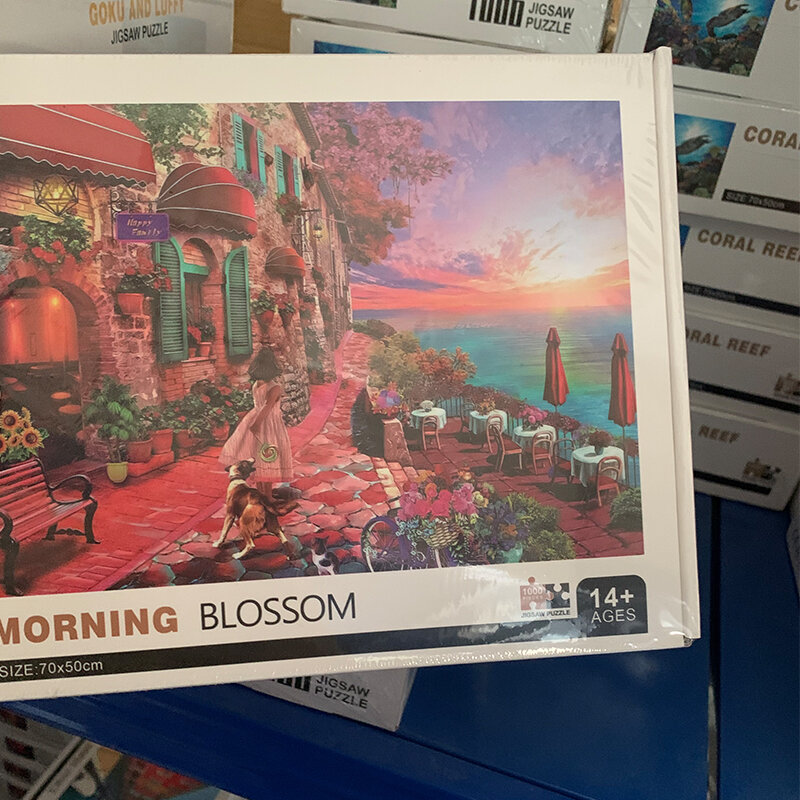 Neue Puzzle Morgen Blossom 1000 Stück Mädchen in blumen Papier Erwachsene Geschenk Dekompression Zappeln Spielzeug Spiel für Kinder 50x70 cm