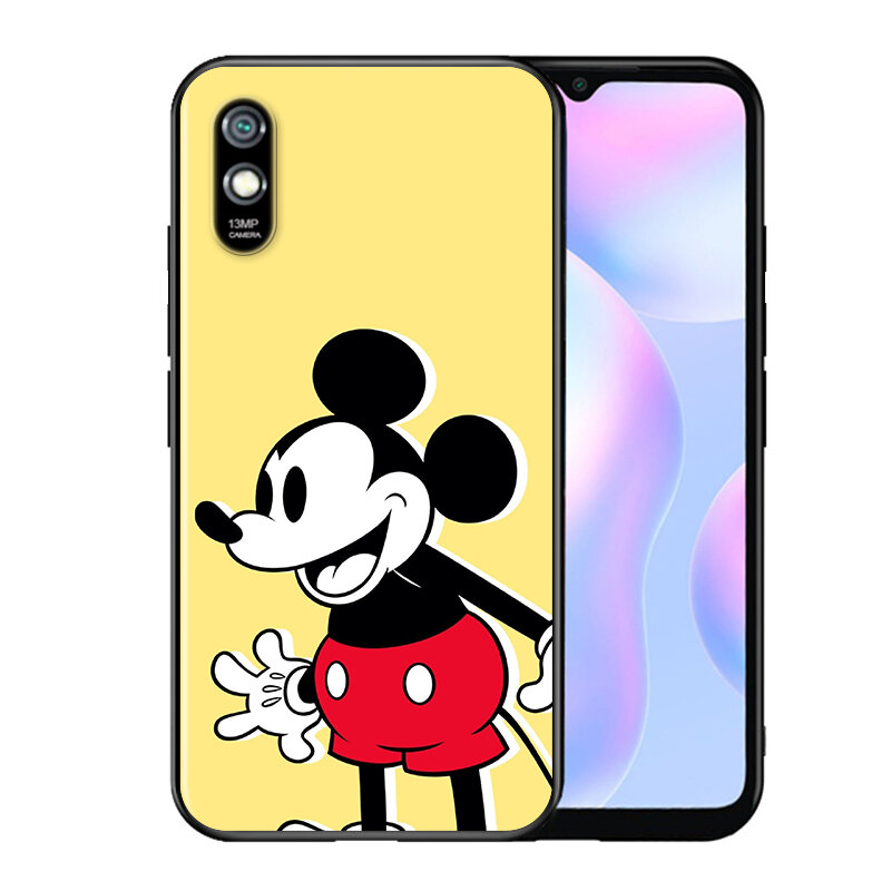 Disney Mickey Mouse Oswald para Xiaomi Redmi 6 6A 5 5A 4X 9i 9T 9A 9C 9 8A 8 7 7A S2 Y2 primer Pro Plus negro teléfono caso