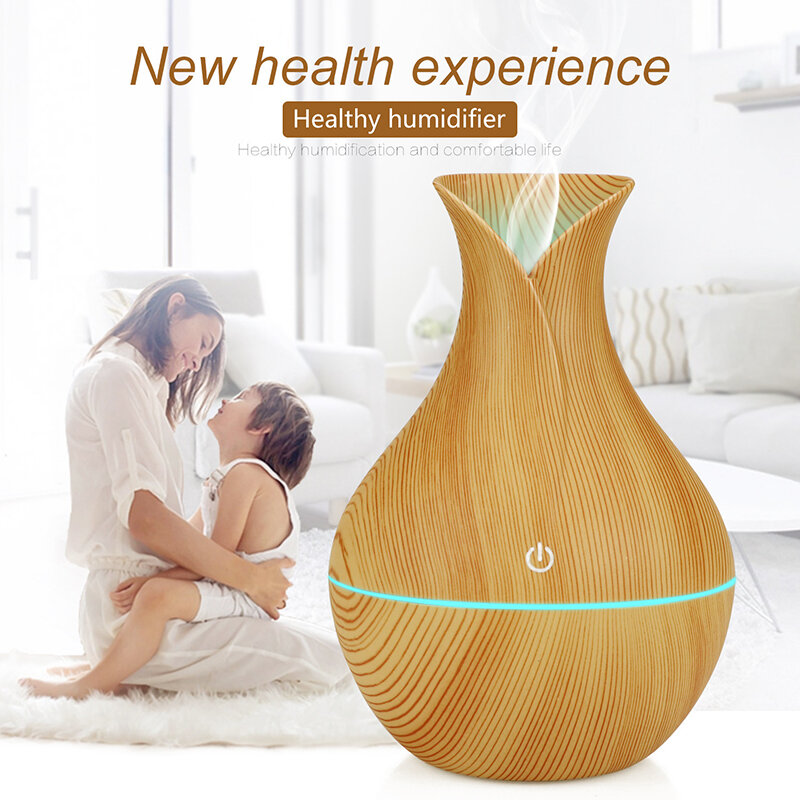 Air humidifier usb aroma diffuser mini wood grain ultrasonic atomizer aromatherapy essential oil diffuser for home office
