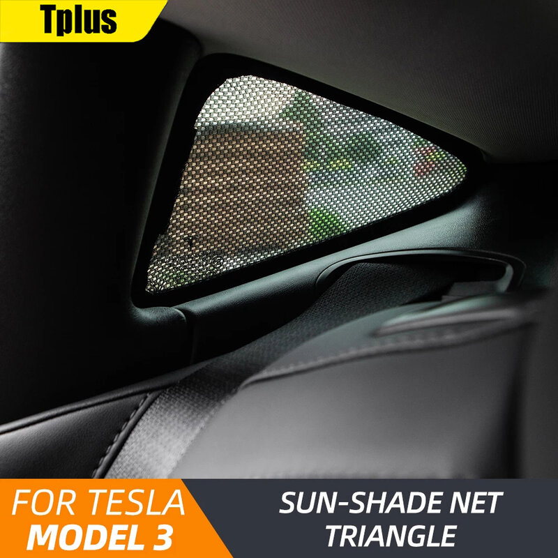 Tplus – filet pare-soleil triangulaire pour Tesla modèle 3, accessoires de protection intérieure, modèle 3