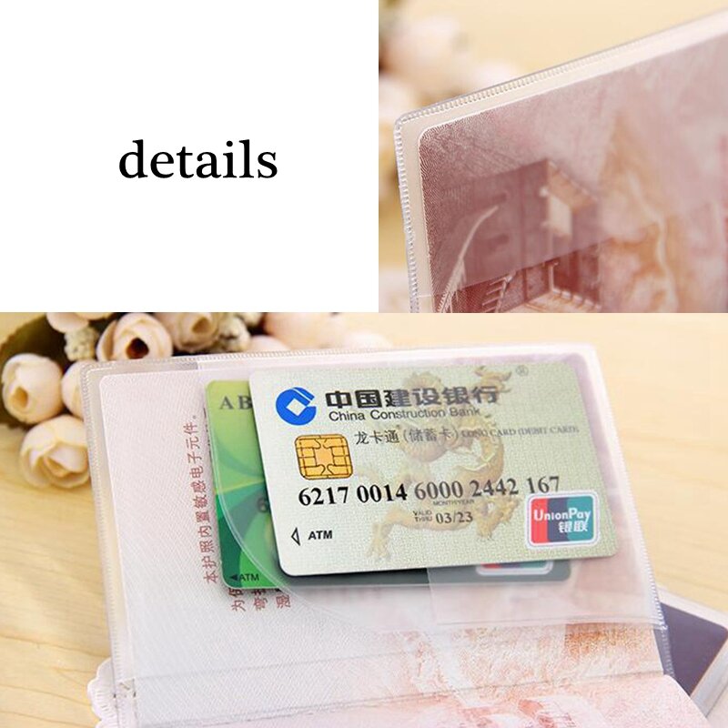 Couverture de passeport de voyage étanche, porte-monnaie Transparent en PVC, accessoires de voyage, étui