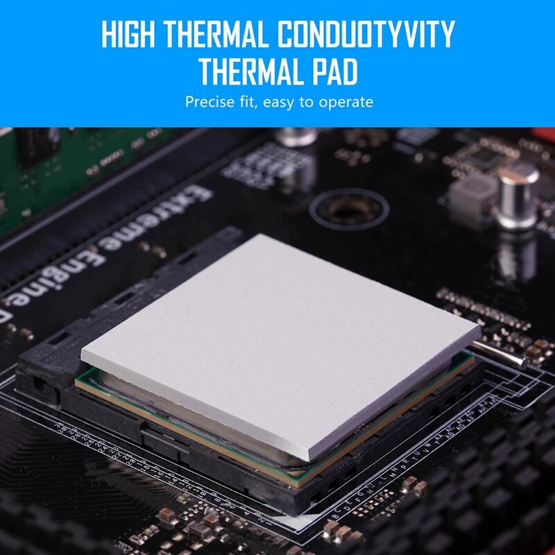 Zezzio Thermal Pad Soft Heat Dissipation Silicone Pad CPU/GPU Graphics Card Motherboard Silicone Grease Pad Multi-Size 16.8W/MK