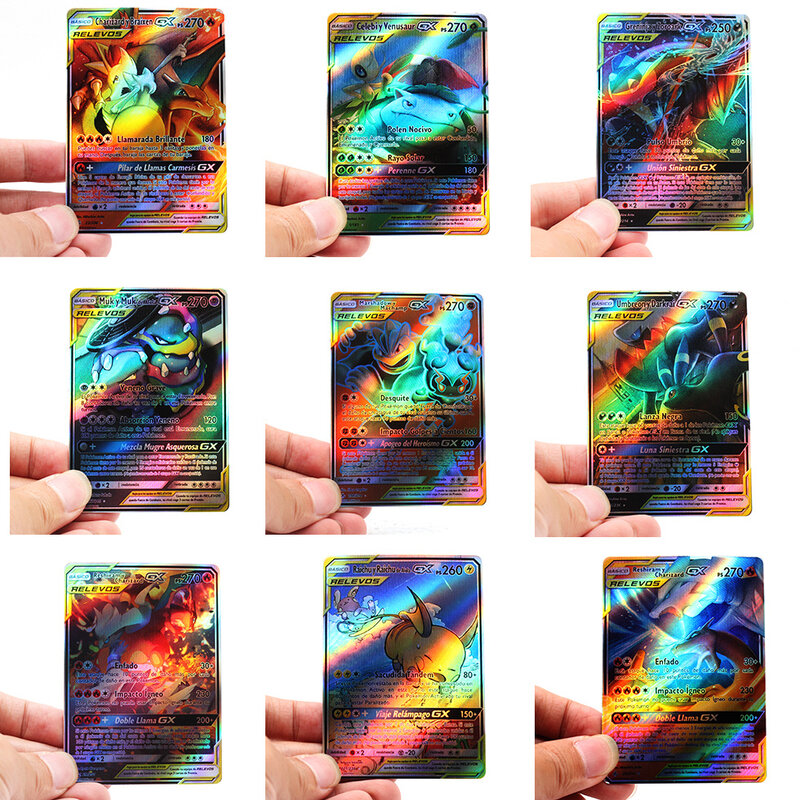 2021 New Pokemon Cards in Spanish TAG TEAM GX Vmax Trainer Energy Playing Cards Game Castellano Espanol Children Toy