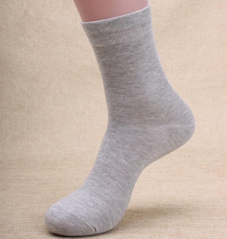 3 Pairs/Lot Men Business Pure Cotton Socks Middle Tube Breathable Sweat-absorbent Socks High Quality Factory Wholesale